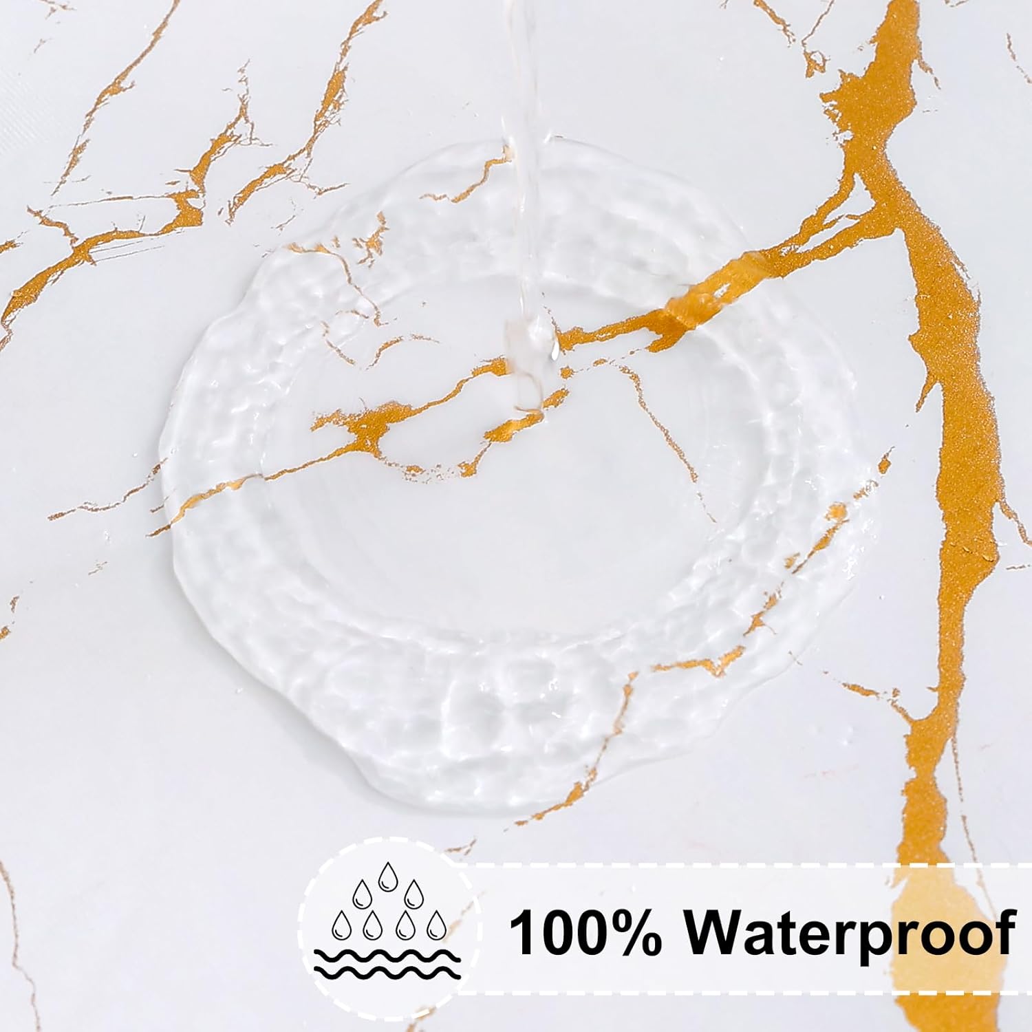 Round Fitted Tablecloth Elastic Edge Waterproof Oil Proof Plastic Table Cover - Picture 195 of 270