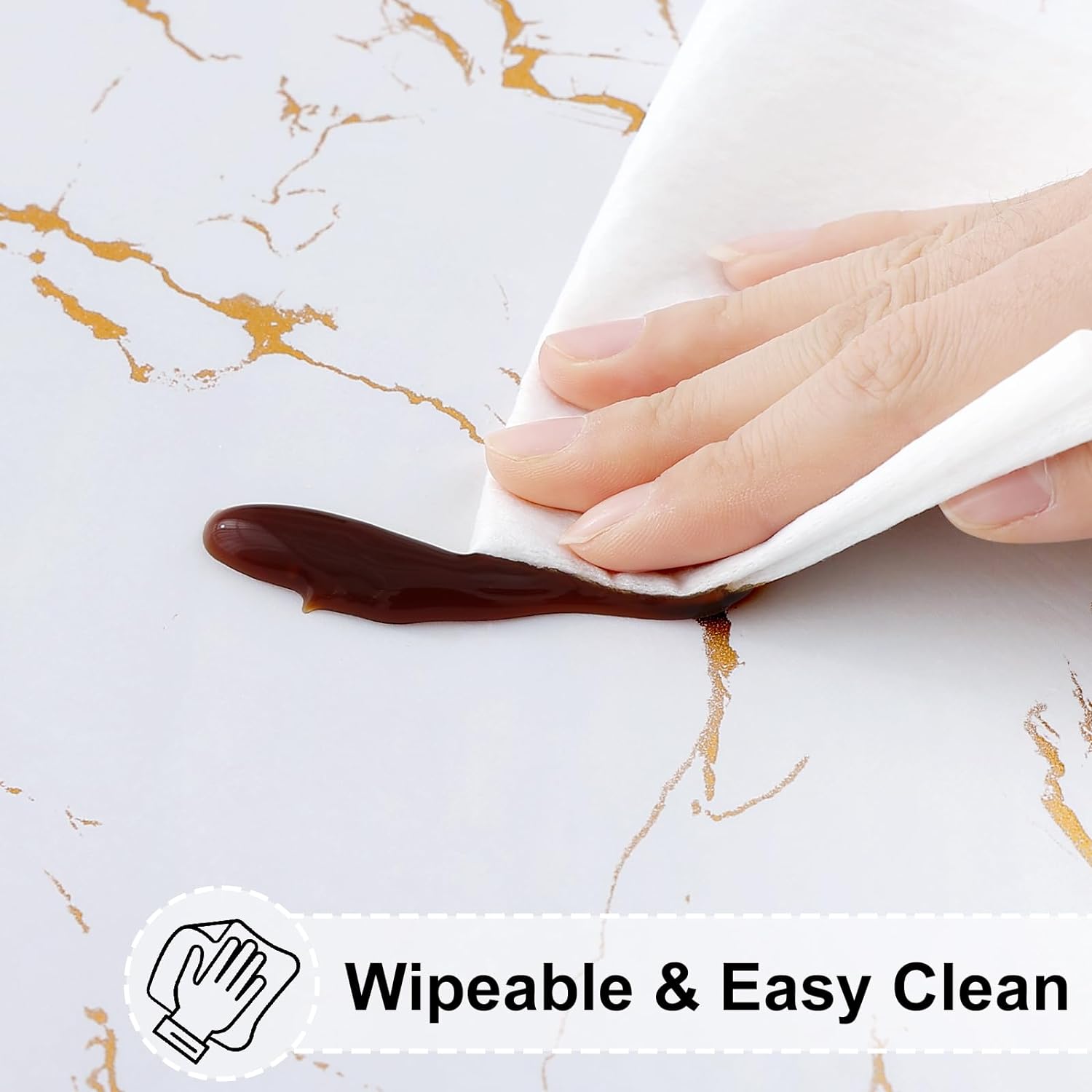 Round Fitted Tablecloth Elastic Edge Waterproof Oil Proof Plastic Table Cover - Picture 196 of 270