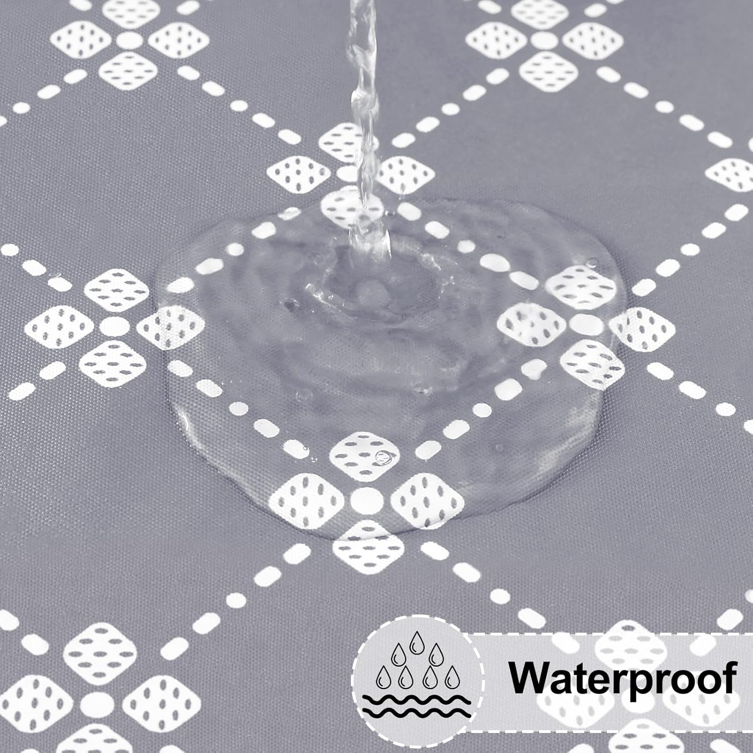 Round Fitted Tablecloth Elastic Edge Waterproof Oil Proof Plastic Table Cover - Picture 205 of 270