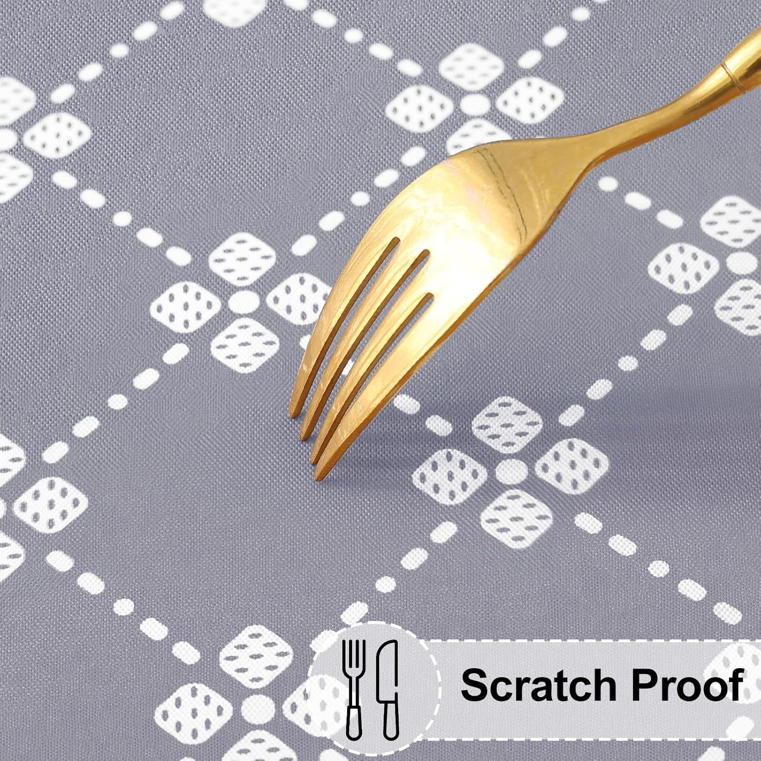Round Fitted Tablecloth Elastic Edge Waterproof Oil Proof Plastic Table Cover - Picture 207 of 270
