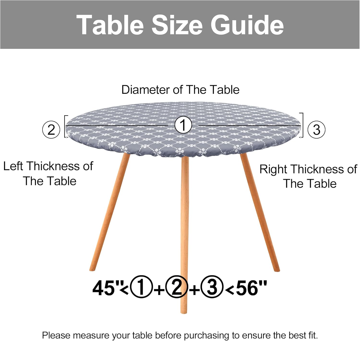 Round Fitted Tablecloth Elastic Edge Waterproof Oil Proof Plastic Table Cover - Picture 211 of 270