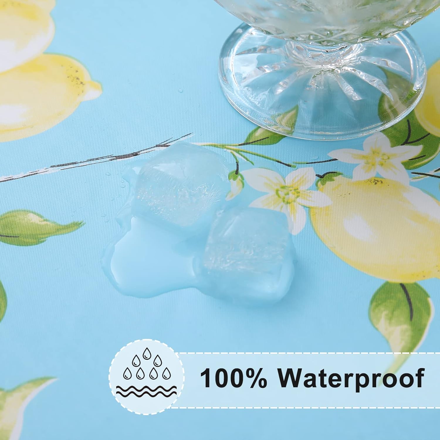 Round Fitted Tablecloth Elastic Edge Waterproof Oil Proof Plastic Table Cover - Picture 223 of 270