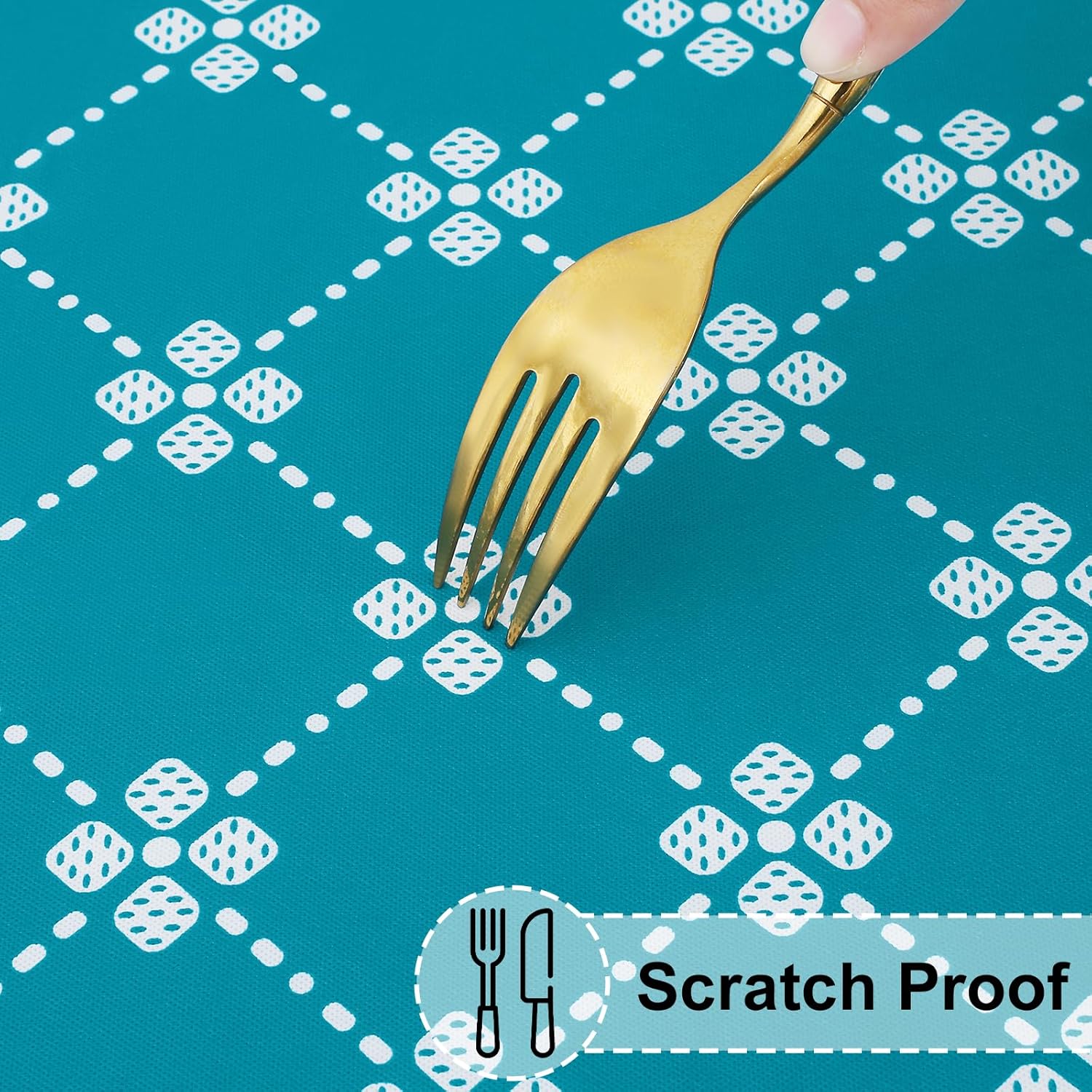 Round Fitted Tablecloth Elastic Edge Waterproof Oil Proof Plastic Table Cover - Picture 238 of 270