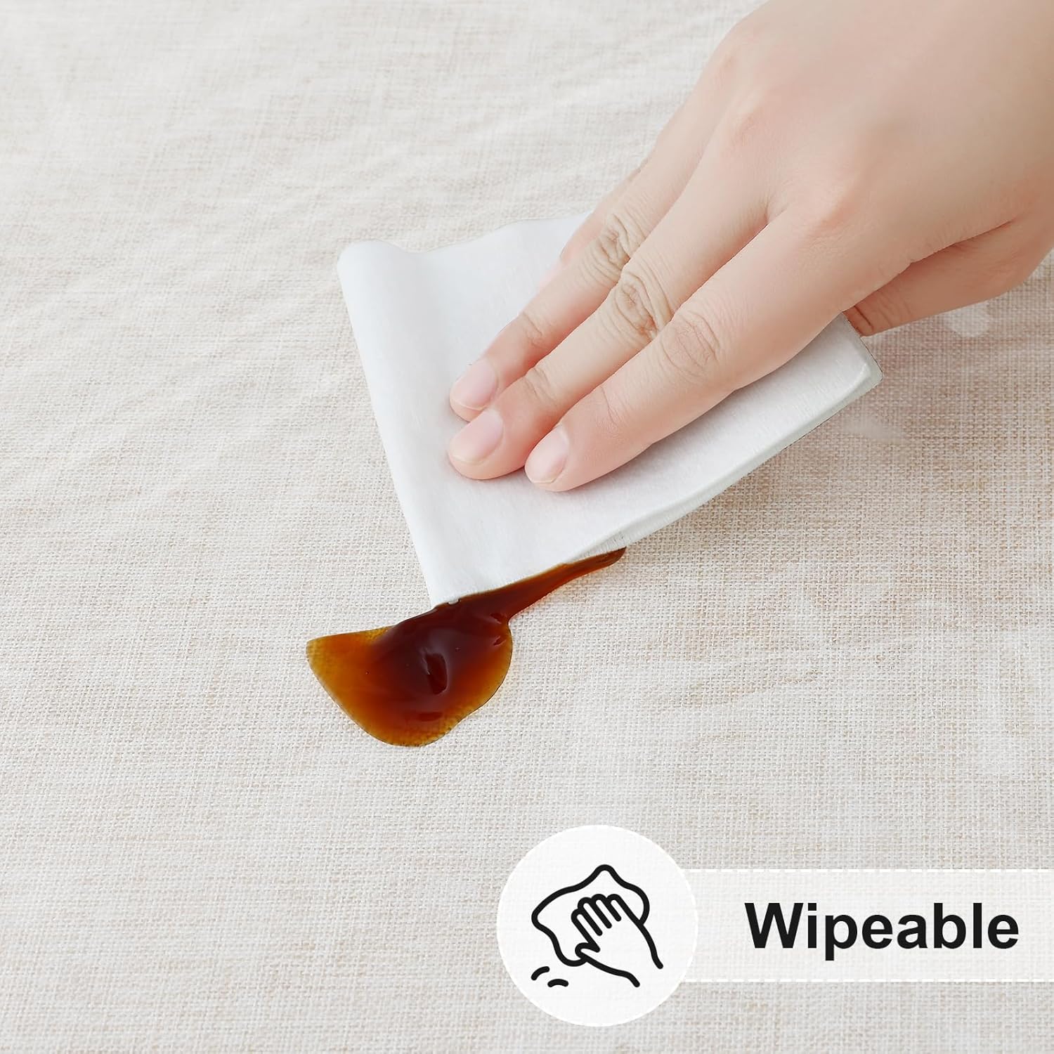 Round Fitted Tablecloth Elastic Edge Waterproof Oil Proof Plastic Table Cover - Picture 266 of 270