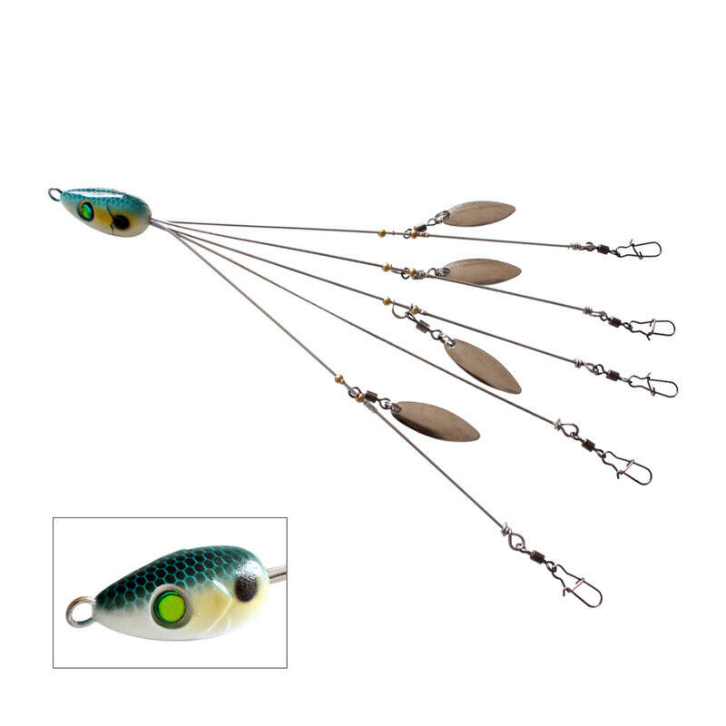 5/1 Pcs Rig 5 Arms 4 Blades Umbrella Rig Fishing Lures Bait Bass Crappie - Picture 13 of 19