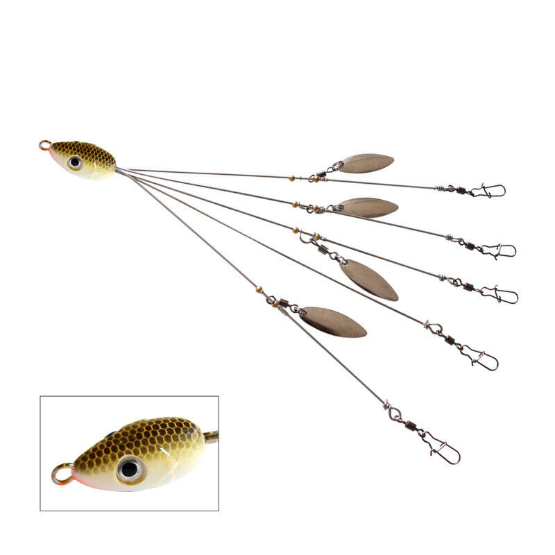 5/1 Pcs Rig 5 Arms 4 Blades Umbrella Rig Fishing Lures Bait Bass Crappie - Picture 14 of 19