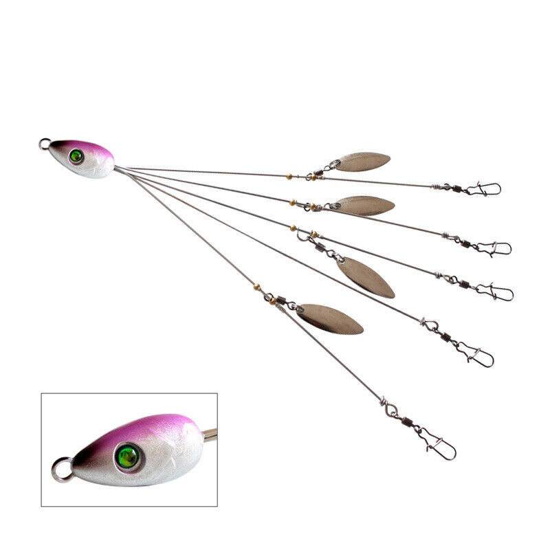 5/1 Pcs Rig 5 Arms 4 Blades Umbrella Rig Fishing Lures Bait Bass Crappie - Picture 15 of 19