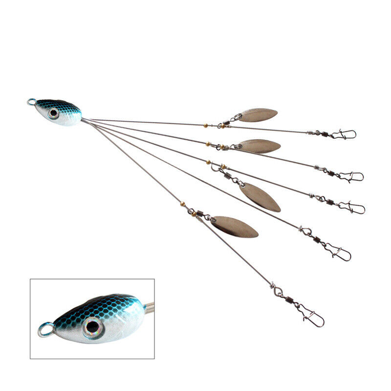 5/1 Pcs Rig 5 Arms 4 Blades Umbrella Rig Fishing Lures Bait Bass Crappie - Picture 16 of 19