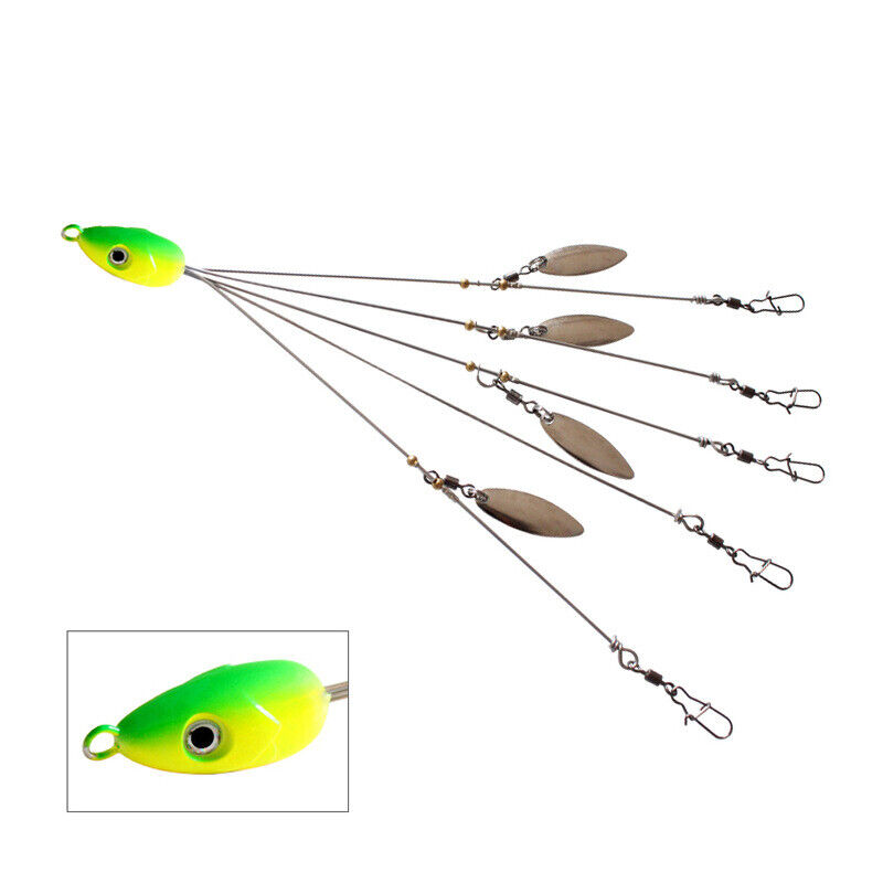 5/1 Pcs Rig 5 Arms 4 Blades Umbrella Rig Fishing Lures Bait Bass Crappie - Picture 17 of 19