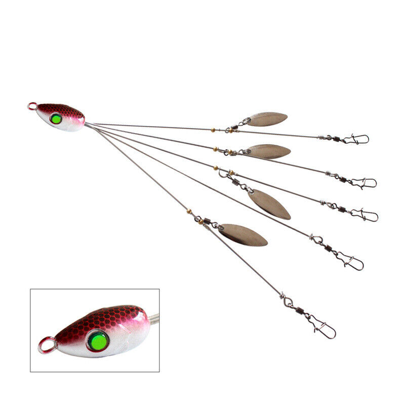 5/1 Pcs Rig 5 Arms 4 Blades Umbrella Rig Fishing Lures Bait Bass Crappie - Picture 18 of 19