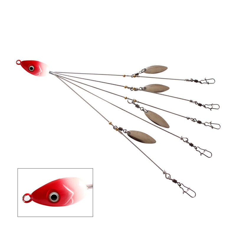 5/1 Pcs Rig 5 Arms 4 Blades Umbrella Rig Fishing Lures Bait Bass Crappie - Picture 19 of 19