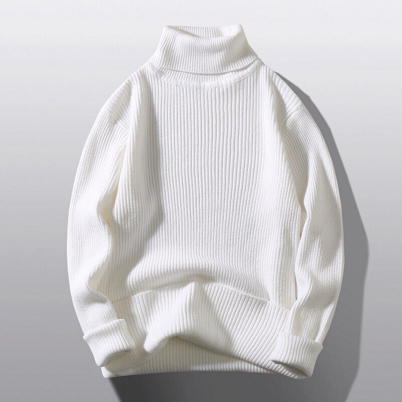 Mens Plain Turtleneck Knitted Sweater Pullover/winter Warm Jumper Knitwear Tops - Picture 18 of 22