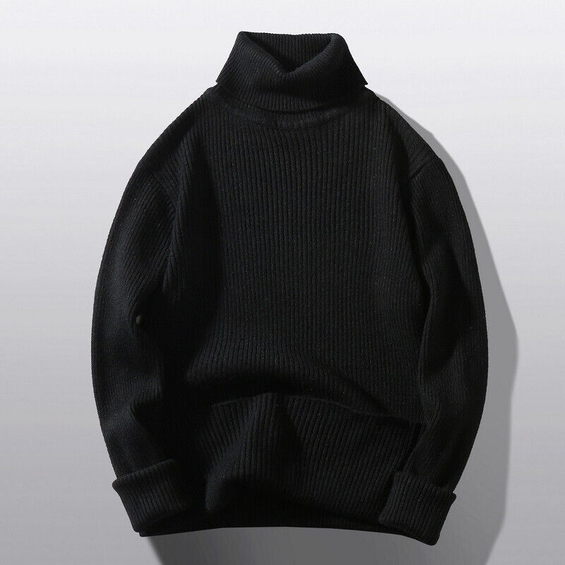 Mens Plain Turtleneck Knitted Sweater Pullover/winter Warm Jumper Knitwear Tops - Picture 17 of 22