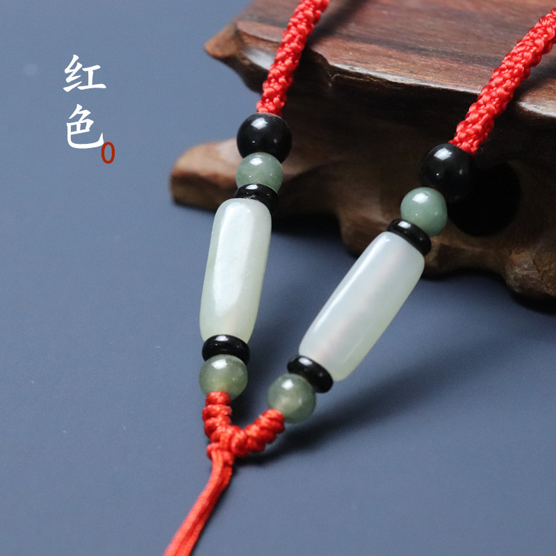 Natural Jade Bead Necklace Burma Round Bead Cord- For Pendant - Picture 6 of 8