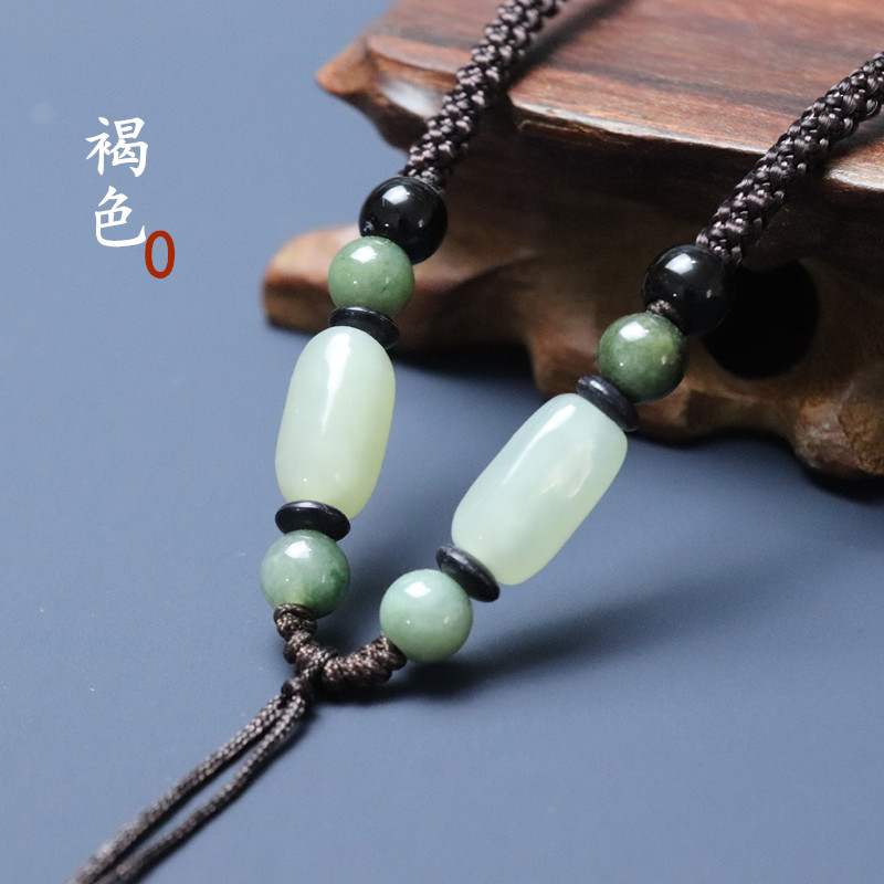 Natural Jade Bead Necklace Burma Round Bead Cord- For Pendant - Picture 7 of 8