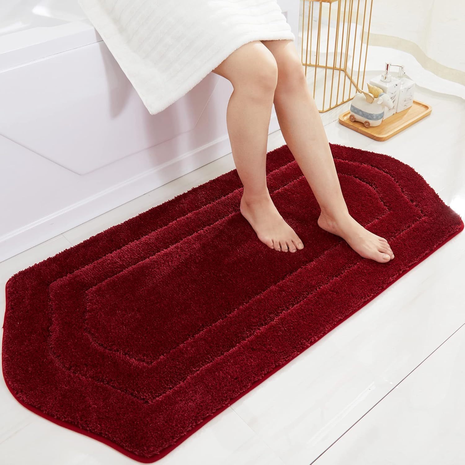 Extra Thick Anti-Slip Bath Rug Set Plush Shaggy Polyester Bathroom Bedroom Mats - Picture 34 of 35