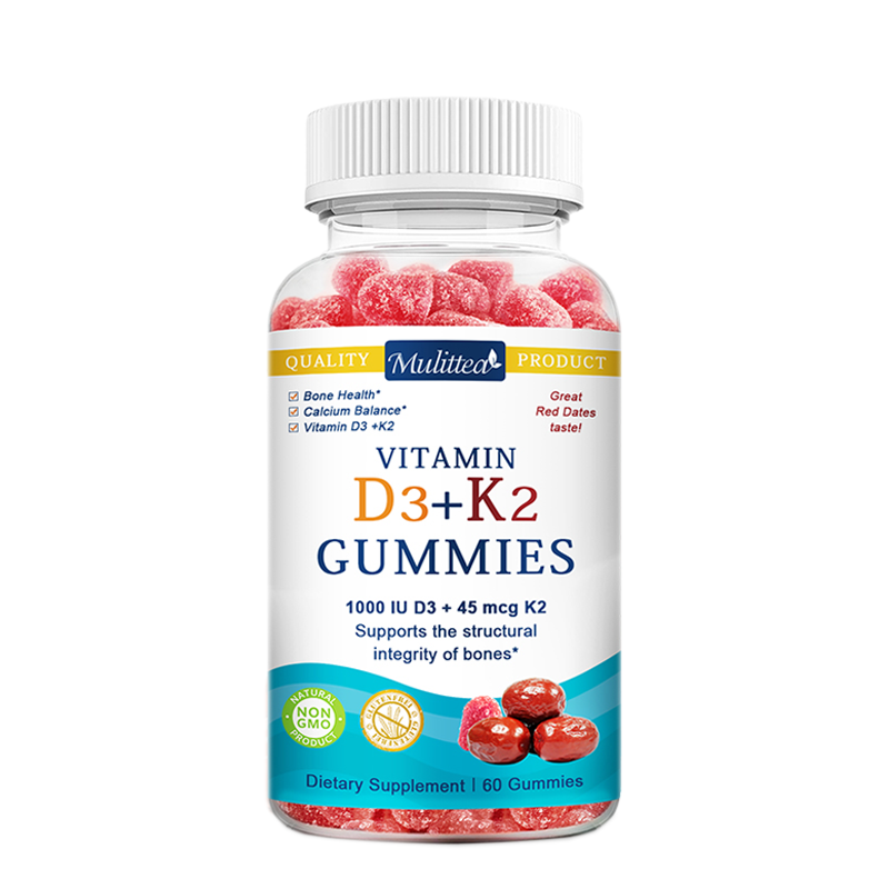 1-4Pack Vitamin D3 K2 Gummies - 1000 IU Vitamin D3 and K2 45mcg, Red Dates Flavo - Picture 8 of 10
