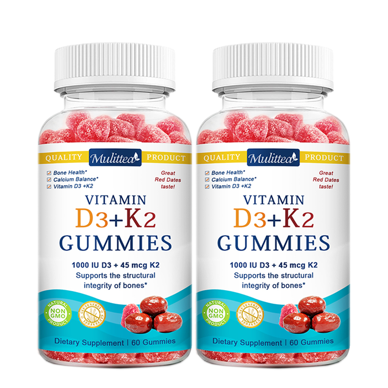 1-4Pack Vitamin D3 K2 Gummies - 1000 IU Vitamin D3 and K2 45mcg, Red Dates Flavo - Picture 9 of 10
