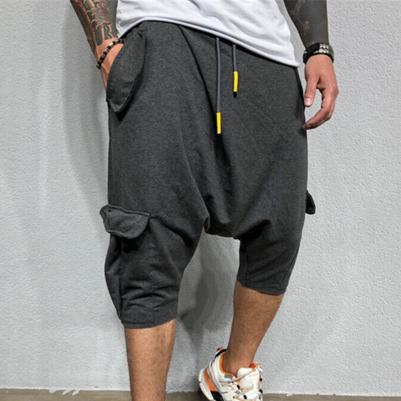 Men 3/4 Jogger Harem Pants Casual Shorts Breathable Sport Hip Hop Cotton Trouser - Picture 13 of 17
