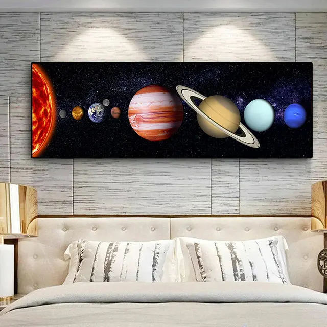 Solar System Landscape Wall Art Poster Print Canvas Paintings - Bild 6 von 8