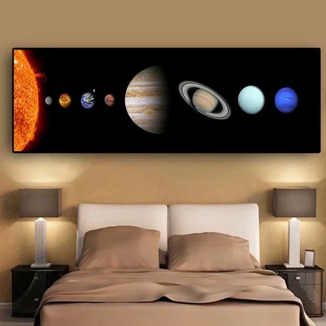 Solar System Landscape Wall Art Poster Print Canvas Paintings - Bild 7 von 8