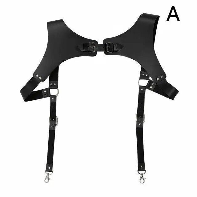 PU Leder Hosenträger Hosenträger Schultergurt Gürtel verstellbar Harness für Männer - Bild 8 von 9