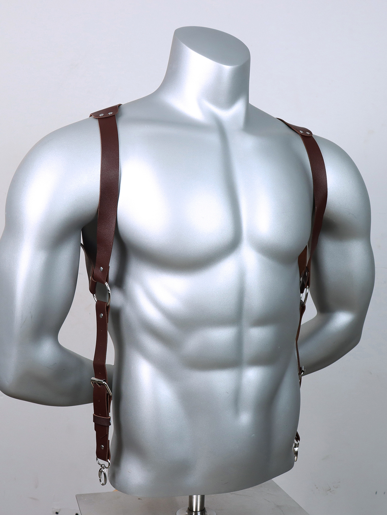 PU Leder Hosenträger Hosenträger Schultergurt Gürtel verstellbar Harness für Männer - Bild 9 von 9