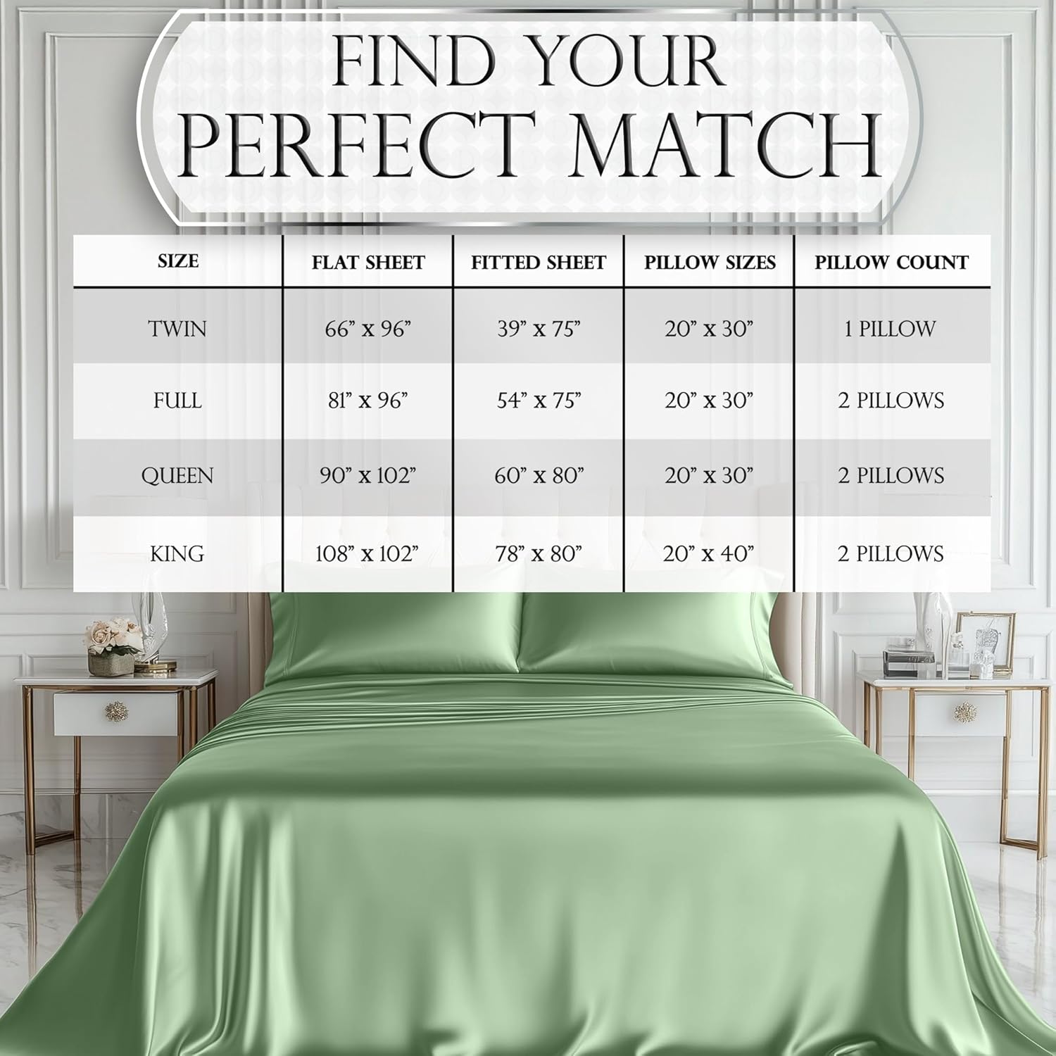Juego de 4 piezas - Ropa de cama suave sedosa de lujo bolsillo profundo sin arrugas lavable a máquina - Imagen 74 de 194