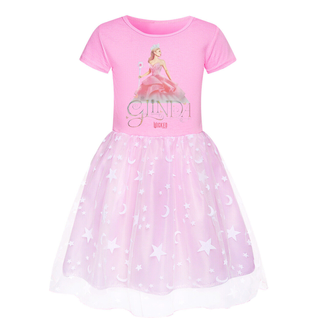 Girls Glinda Wicked Dress Rainbow Star Dress Party Princess Tutu Skirt Xmas Gift - Picture 42 of 48
