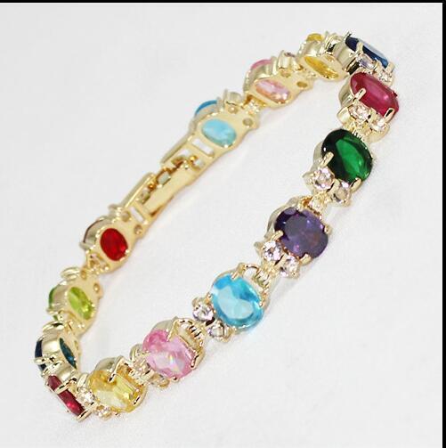Valentine's Day Gift Fashion Crystal Opal 18K Gold Plated Bracelet Party Jewelry - Picture 27 of 56