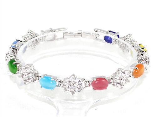 Valentine's Day Gift Fashion Crystal Opal 18K Gold Plated Bracelet Party Jewelry - Picture 48 of 56