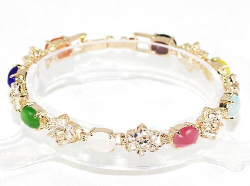 Valentine's Day Gift Fashion Crystal Opal 18K Gold Plated Bracelet Party Jewelry - Picture 49 of 56