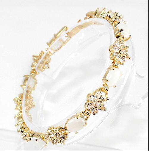 Valentine's Day Gift Fashion Crystal Opal 18K Gold Plated Bracelet Party Jewelry - Picture 55 of 56