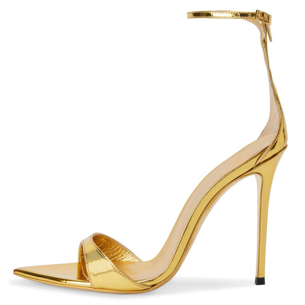 Women Pointed Open Toe Ankle Strap Prom Sandals Stiletto High Heels Pumps Shoes - Picture 18 of 20