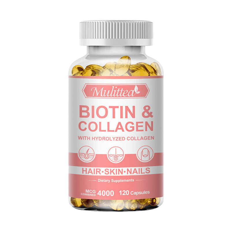 Biotin Collagen Capsules with Hydrolyzed Collagen for Hair, Skin, Nails Health