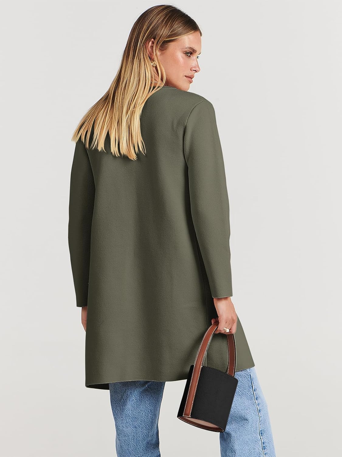Women's Lightweight Open-Front Knit Cardigan - Long Casual Coatigan Fall Winter - Picture 44 of 105