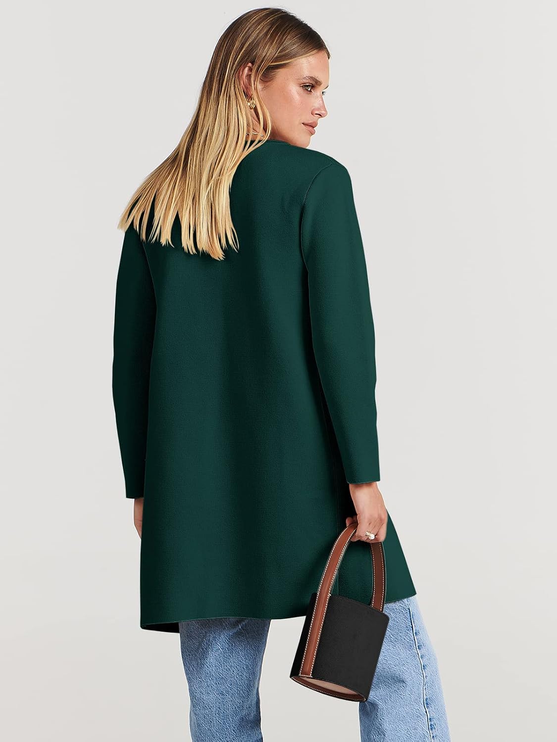 Women's Lightweight Open-Front Knit Cardigan - Long Casual Coatigan Fall Winter - Picture 47 of 105