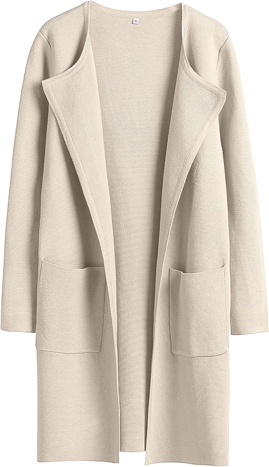 Women's Lightweight Open-Front Knit Cardigan - Long Casual Coatigan Fall Winter - Picture 61 of 105