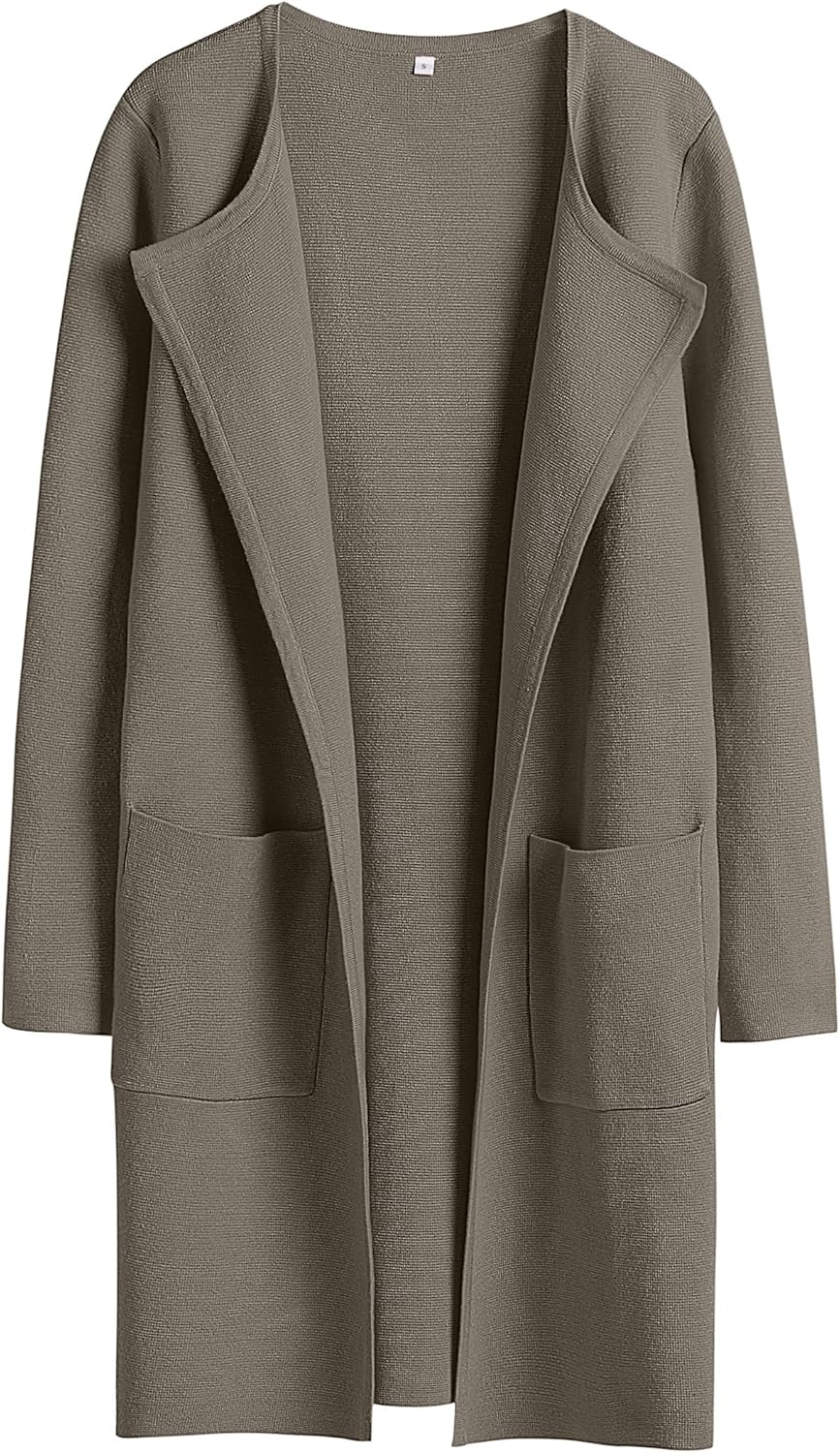 Women's Lightweight Open-Front Knit Cardigan - Long Casual Coatigan Fall Winter - Picture 67 of 105