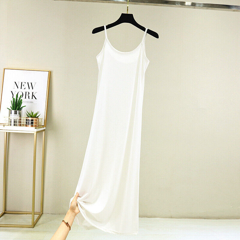 Women Sleepwear Sleeveless Modal Cotton Nightgown Sling Sleep Dress Casual - Picture 14 of 20