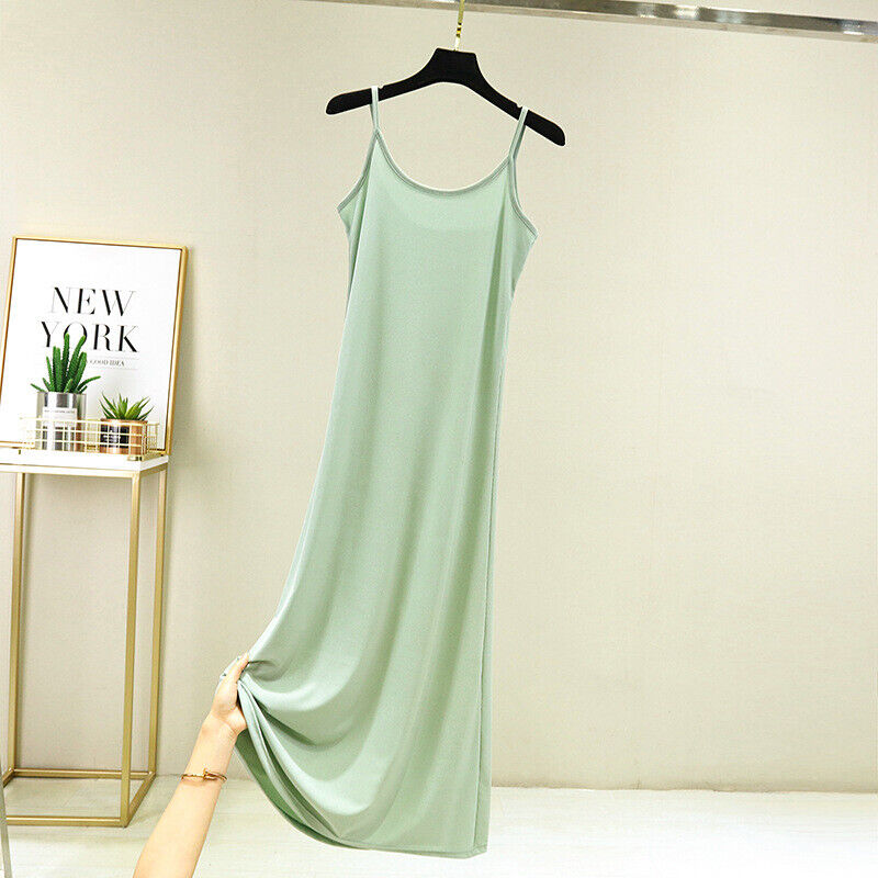 Women Sleepwear Sleeveless Modal Cotton Nightgown Sling Sleep Dress Casual - Picture 16 of 20