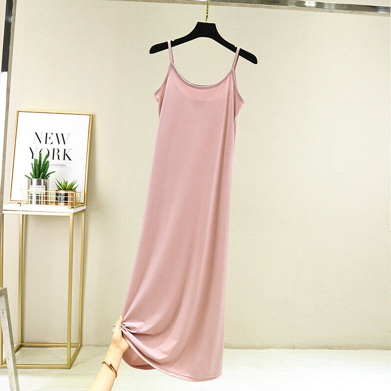 Women Sleepwear Sleeveless Modal Cotton Nightgown Sling Sleep Dress Casual - Picture 20 of 20