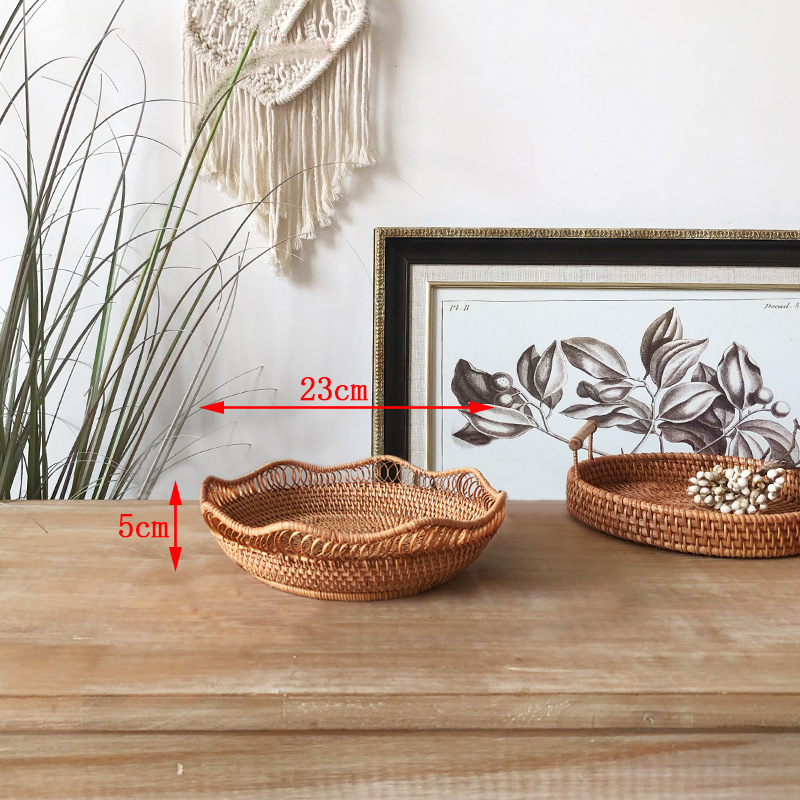 Lace Rattan Fruit Plate Fruit Basket Candy Snacks Dried Fruit Pastry Storage Bas - Picture 18 of 19