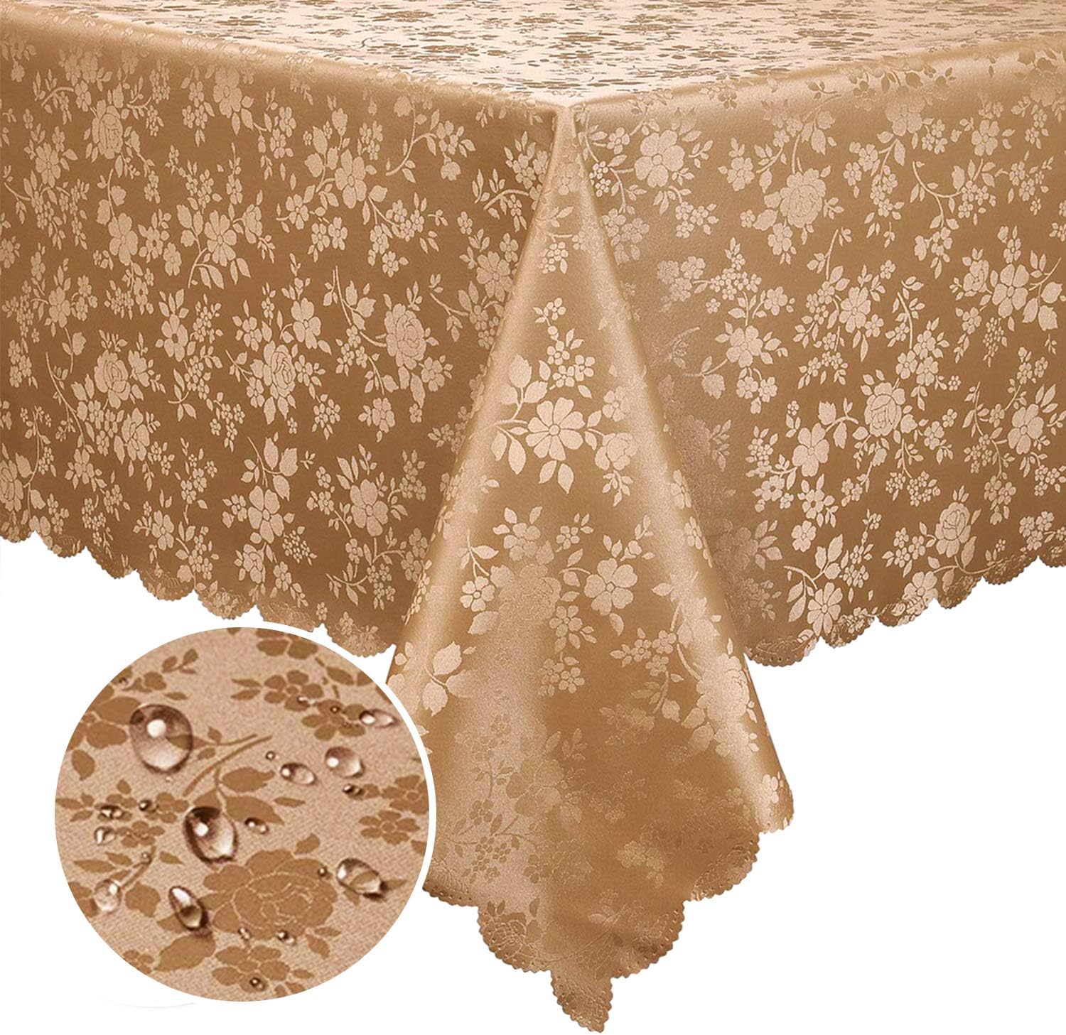 Strapazierfähige Vinyl Tischdecke - wasserdichte rechteckige Abdeckung für Küche Esszimmer - Bild 32 von 33