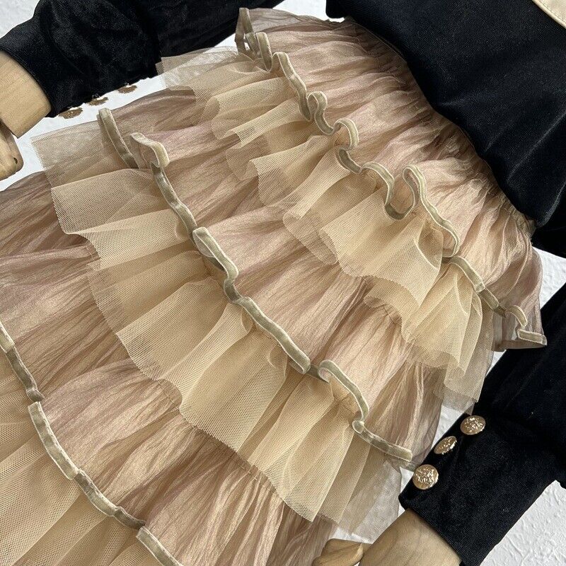 Spring Elegant Women Tulle Maxi Skirt Cake Layered Elastic Waist Flare Skirt - Picture 30 of 38