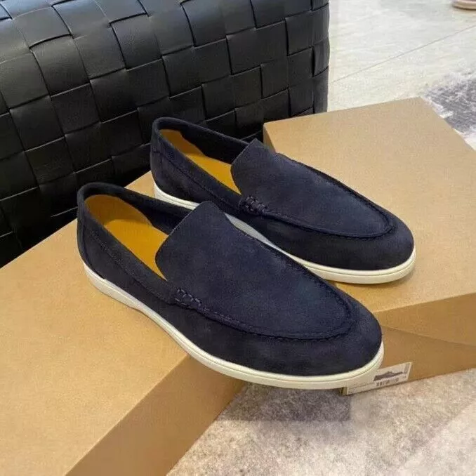 Men Fashion Classic Shoes Suede Slip-On Flat Casual Lazy Loafers Driving Shoes - Picture 33 of 35