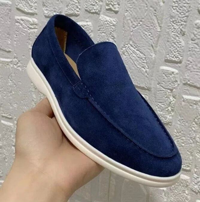 Men Fashion Classic Shoes Suede Slip-On Flat Casual Lazy Loafers Driving Shoes - Picture 30 of 35