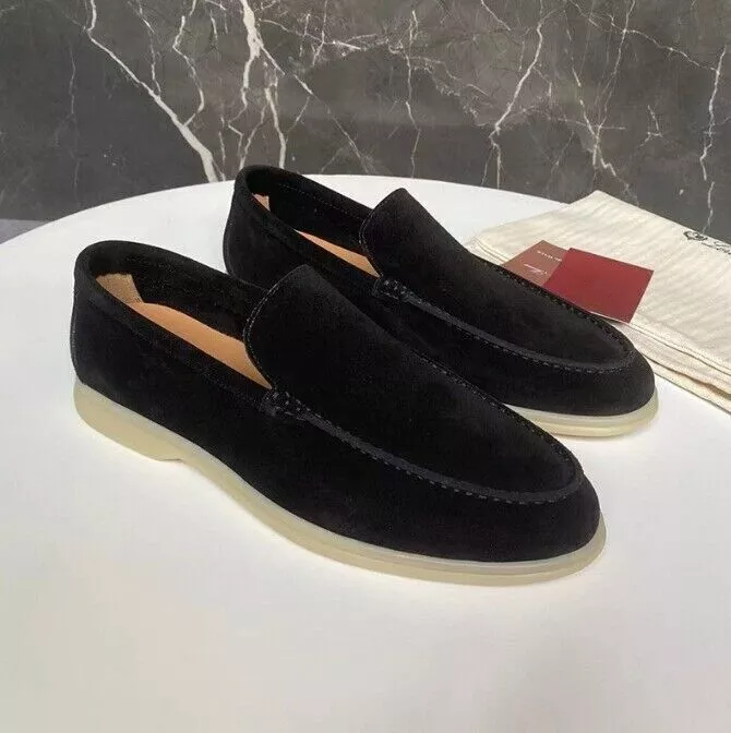 Men Fashion Classic Shoes Suede Slip-On Flat Casual Lazy Loafers Driving Shoes - Picture 25 of 35