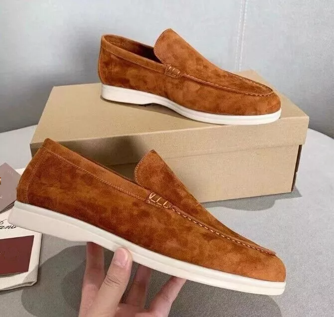 Men Fashion Classic Shoes Suede Slip-On Flat Casual Lazy Loafers Driving Shoes - Picture 35 of 35