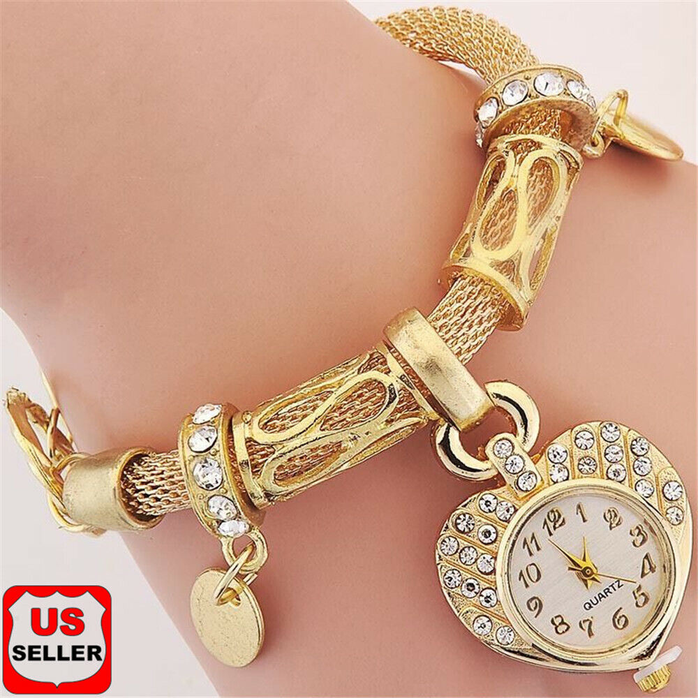 New Bracelet Wrist Watch for woman silver gold bangle band crystal lady Fashion - Picture 15 of 16